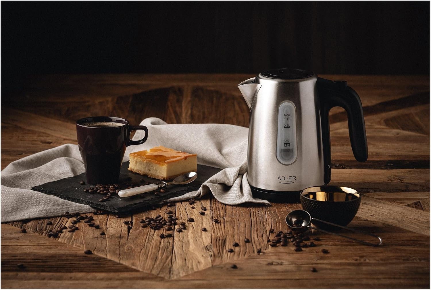 Waterkoker RVS Zwart 1L 1200W - 31% Korting