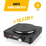Draagbare Kookplaat Zwart 1500W - 32% Korting