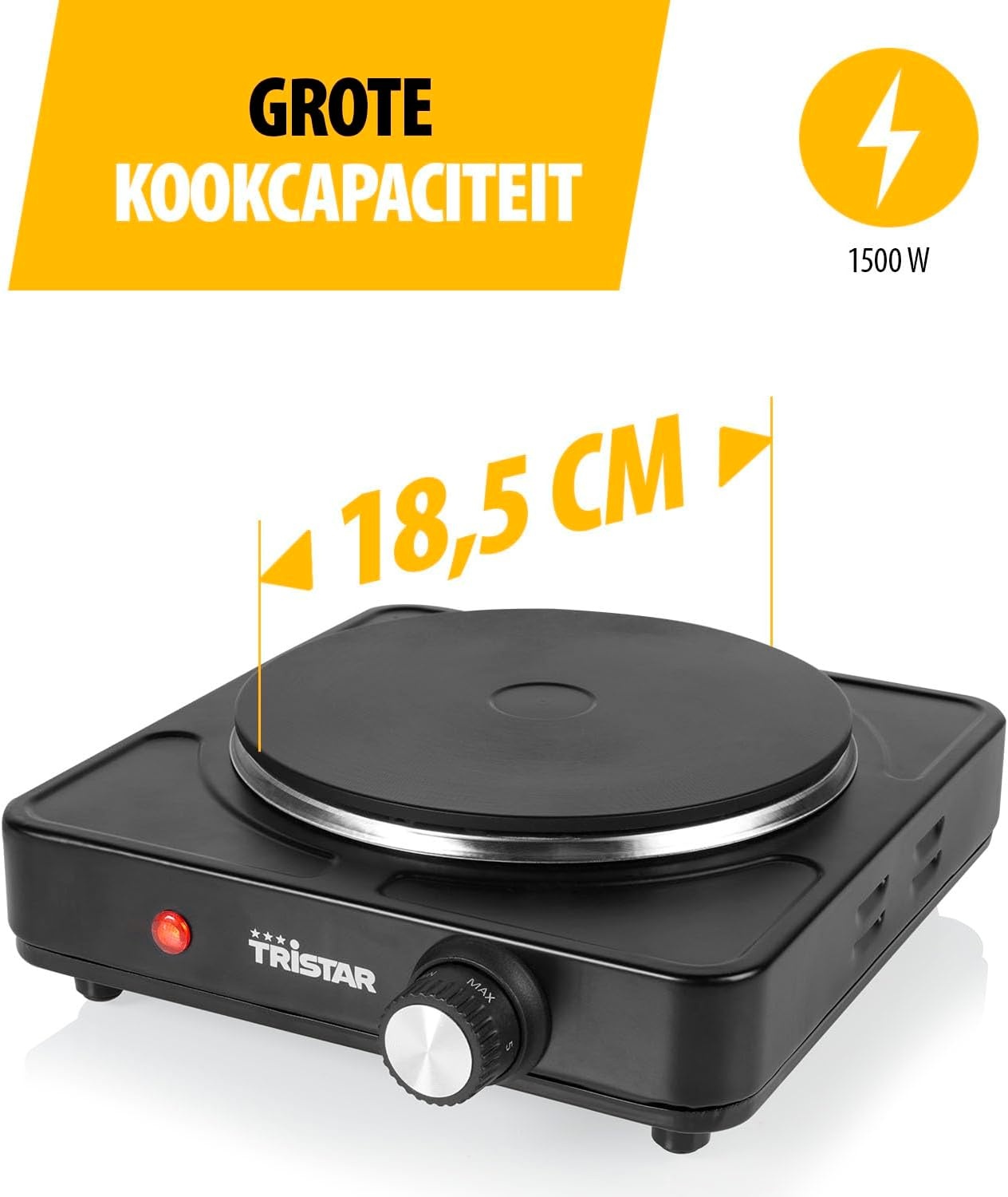 Draagbare Kookplaat Zwart 1500W - 32% Korting