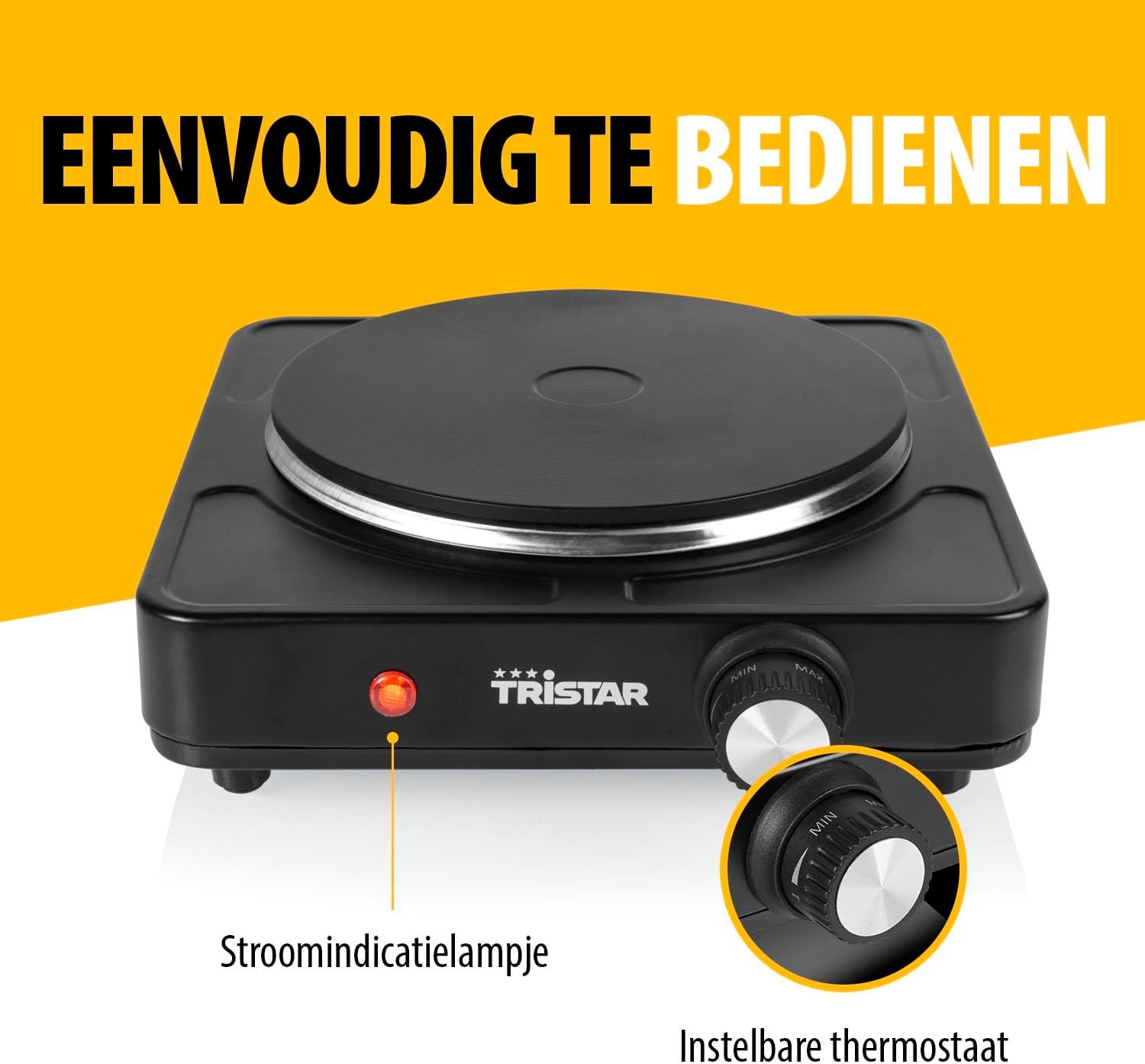 Draagbare Kookplaat Zwart 1500W - 32% Korting