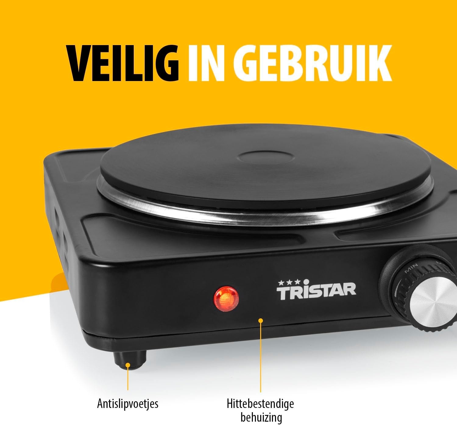Draagbare Kookplaat Zwart 1500W - 32% Korting
