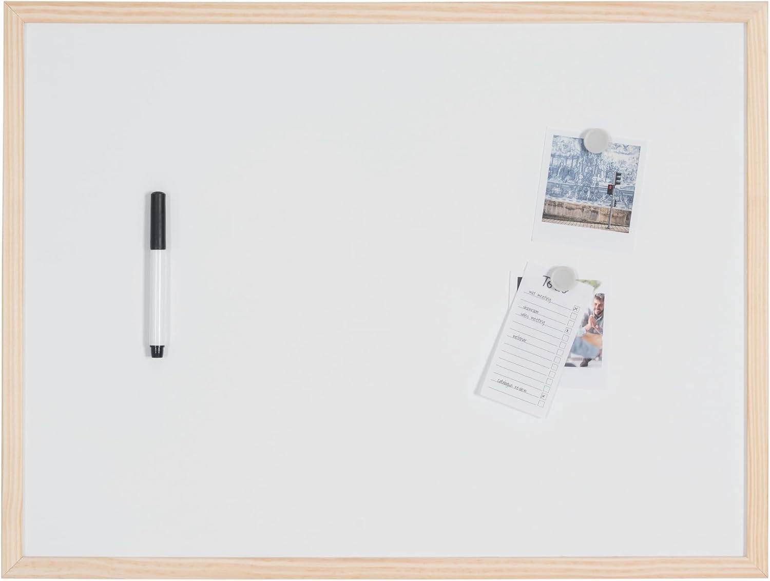 Magnetisch Whiteboard 60x90cm met Grenenhouten Frame - 53% Korting!