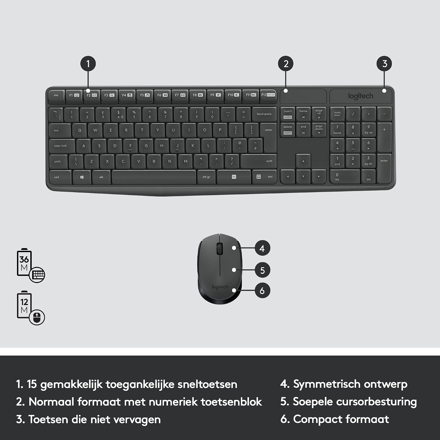 Logitech MK235 Draadloze Toetsenbord & Muis Set - 32% Korting