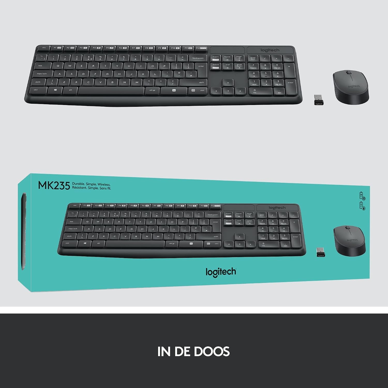 Logitech MK235 Draadloze Toetsenbord & Muis Set - 32% Korting