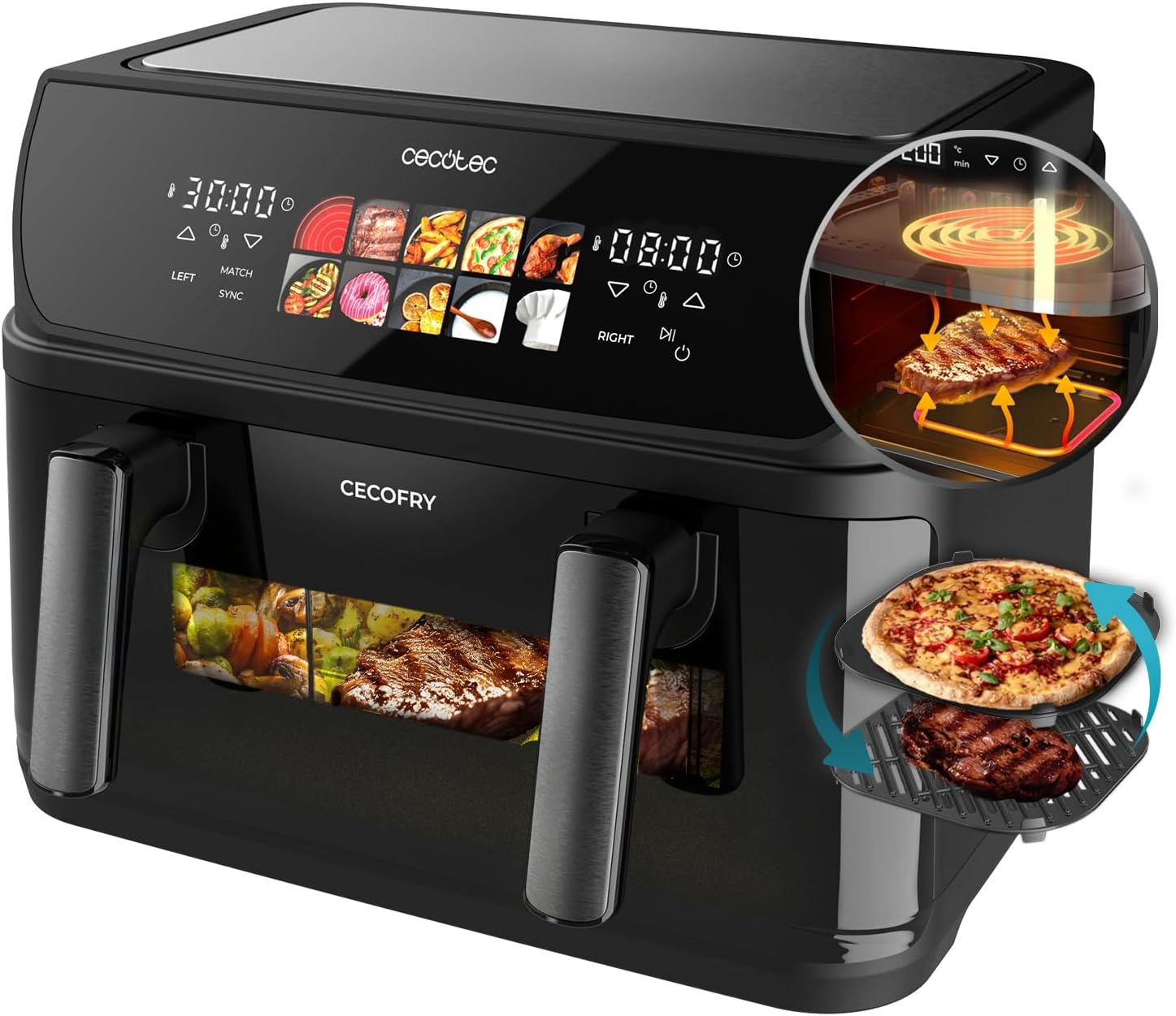 Luchtfriteuse 10L 2800W | 3-in-1 Grill & Bakplaat | 59% Korting
