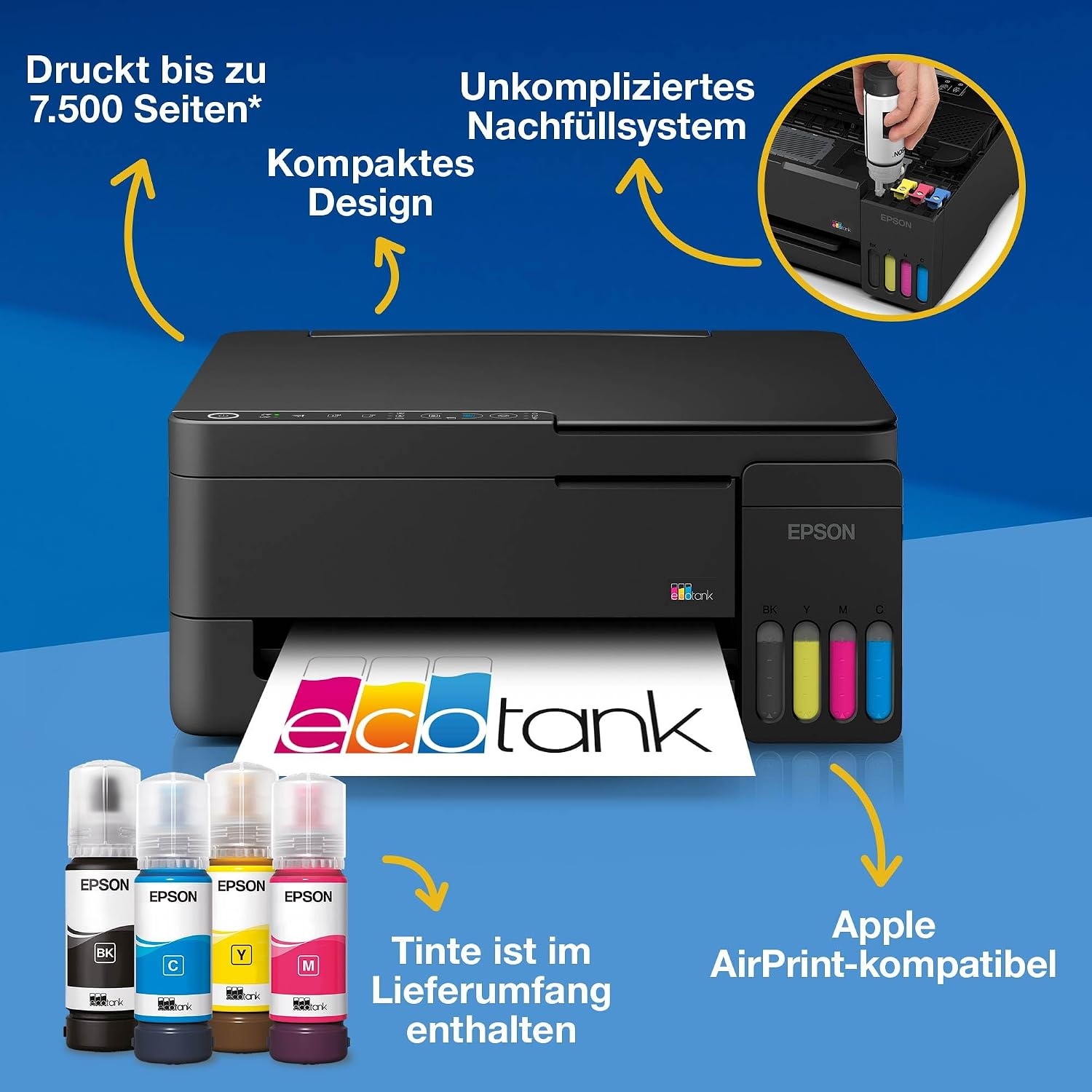 All-in-One Inkjetprinter ET-2912 Zwart | 54% Korting | Inkt voor 3 Jaar