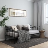 Uittrekbare Slaapbankframe Metaal Zwart 90x200 cm - 35% Korting