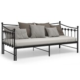Uittrekbare Slaapbankframe Metaal Zwart 90x200 cm - 35% Korting