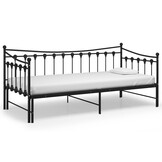 Uittrekbare Slaapbankframe Metaal Zwart 90x200 cm - 35% Korting