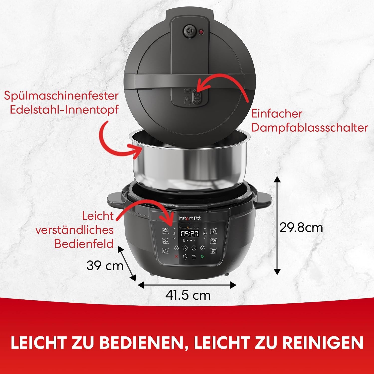 Multicooker Snelkookpan 7.1L Zwart Chrome - 54% Korting