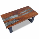 Salontafel Massief Teakhout met Hars - 100x50 cm - 35% Korting