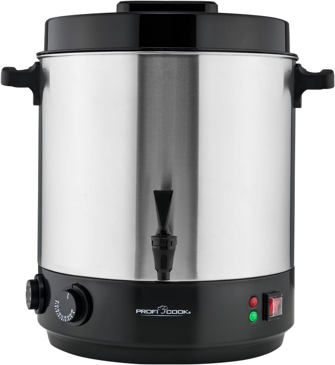 ProfiCook 2-in-1 Warme Dranken & Inmaakautomaat - 32L, 2100W, RVS, XL, Chroom Zwart - 34% Korting