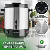 ProfiCook 2-in-1 Warme Dranken & Inmaakautomaat - 32L, 2100W, RVS, XL, Chroom Zwart - 34% Korting
