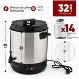 ProfiCook 2-in-1 Warme Dranken & Inmaakautomaat - 32L, 2100W, RVS, XL, Chroom Zwart - 34% Korting