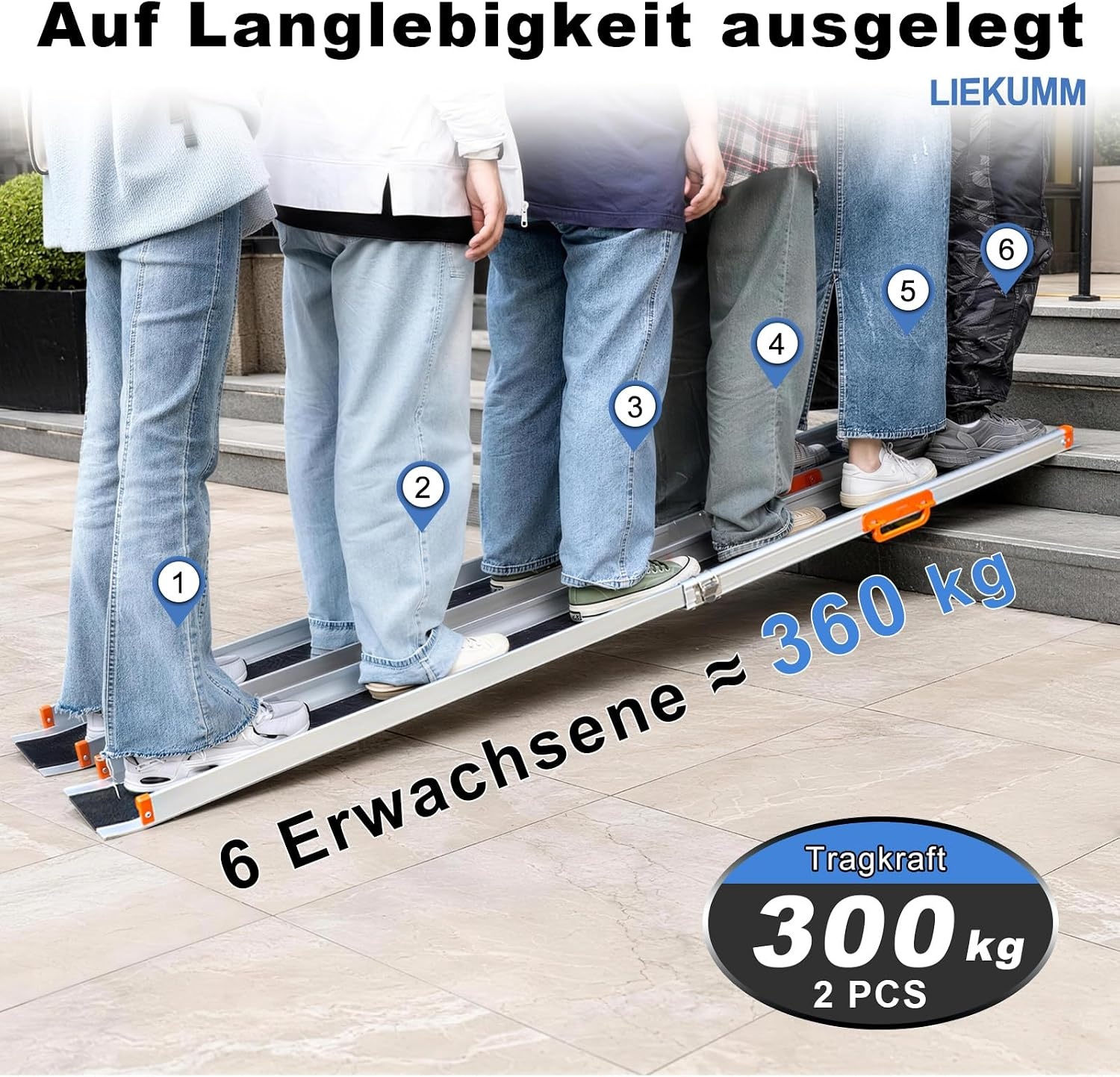 Rolstoelhelling LIEKUMM 2x 138-244 cm, 300kg draagkracht, 30% korting