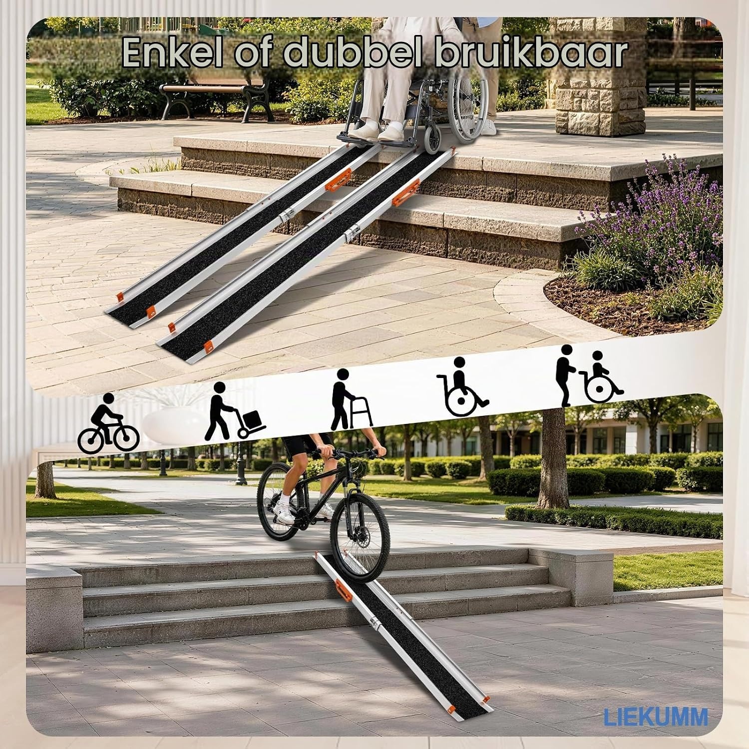 Rolstoelhelling LIEKUMM 2x 138-244 cm, 300kg draagkracht, 30% korting