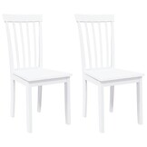 Eetkamerstoelen Massief Hout Wit 2 stuks - 34% Korting