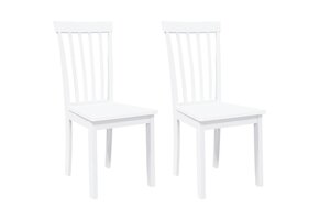 Eetkamerstoelen Massief Hout Rubber Wit (2 stuks) - 41% Korting