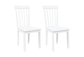 Eetkamerstoelen Massief Hout Wit 2 stuks - 34% Korting