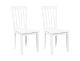 Eetkamerstoelen Massief Hout Wit 2 stuks - 34% Korting