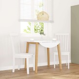 Eetkamerstoelen Massief Hout Wit 2 stuks - 34% Korting