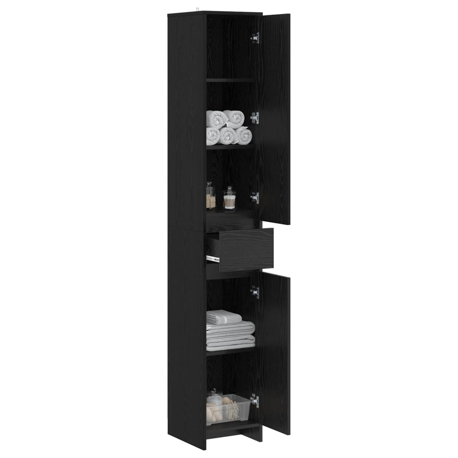Badkamerkast Zwart Eiken met 59% Korting - 30x33x190cm