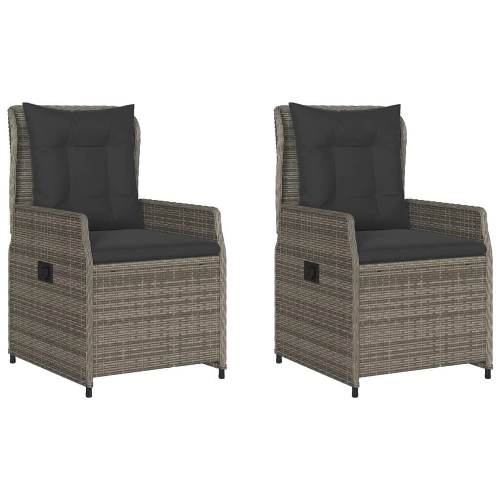 VidaXL Tuinstoelen Set: Verstelbaar Poly Rattan Grijs (35% Korting)