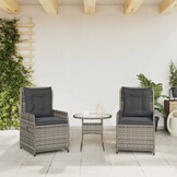 VidaXL Tuinstoelen Set: Verstelbaar Poly Rattan Grijs (35% Korting)