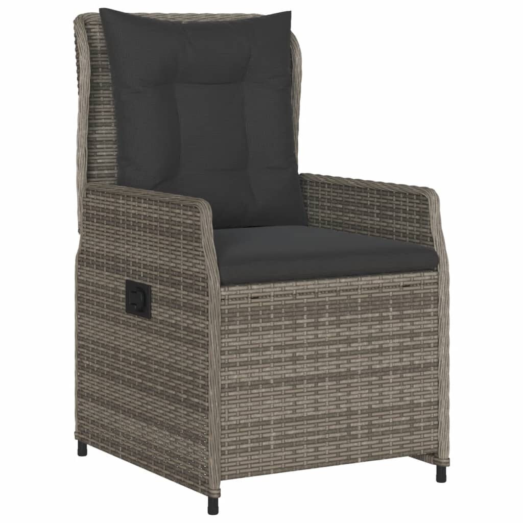 VidaXL Tuinstoelen Set: Verstelbaar Poly Rattan Grijs (35% Korting)