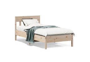 Massief Grenenhouten Bedframe Natuurlijk 75 x 190 cm - 29% Korting