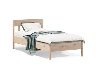 vidaXL Bed Frame Natural 75 x 190 cm Solid Pine Wood