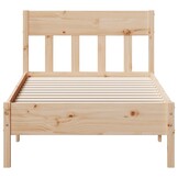 vidaXL Bed Frame Natural 75 x 190 cm Solid Pine Wood