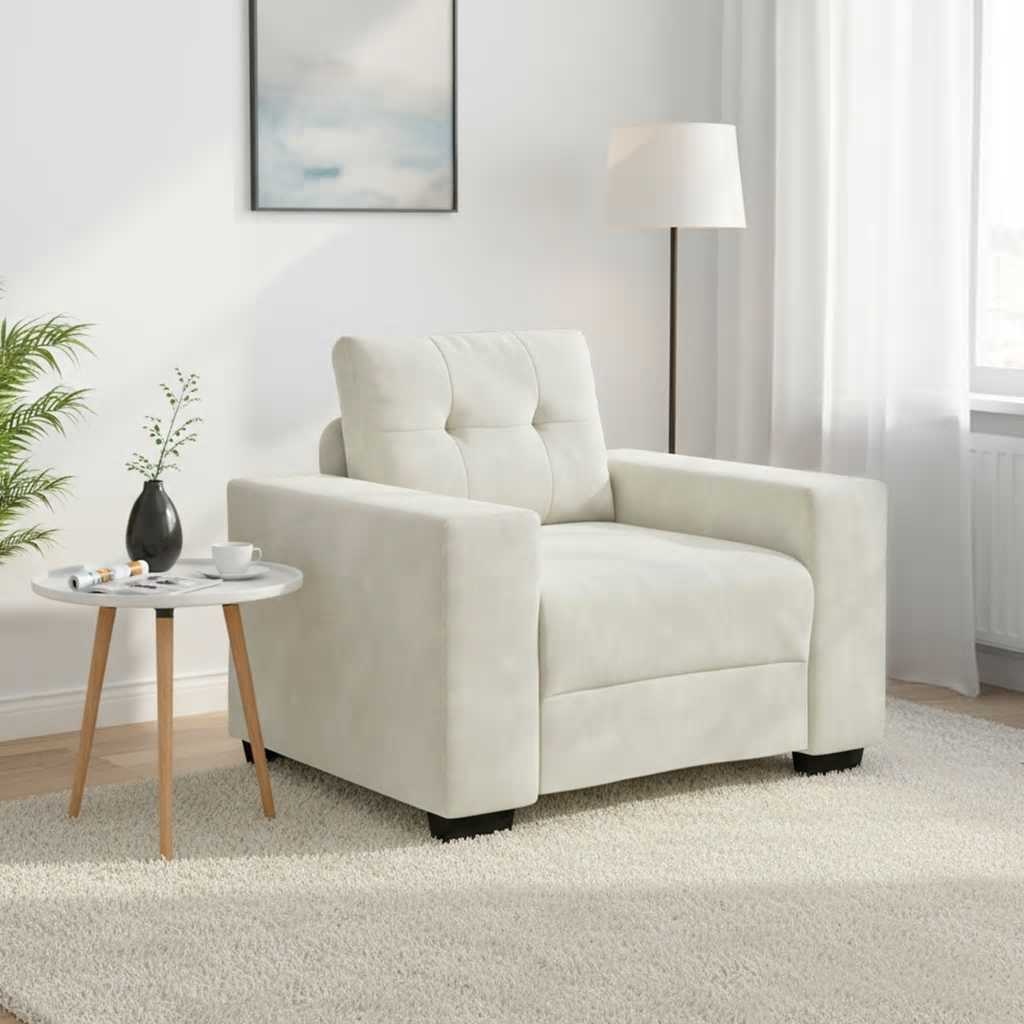 vidaXL Sofastoel Crème 100x78x80 cm Fluweel