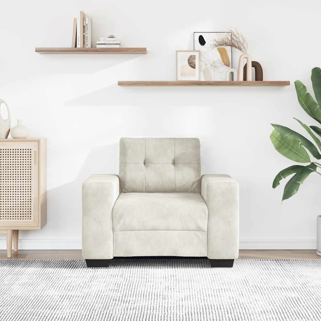 vidaXL Sofastoel Crème 100x78x80 cm Fluweel