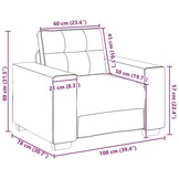 vidaXL Sofastoel Crème 100x78x80 cm Fluweel