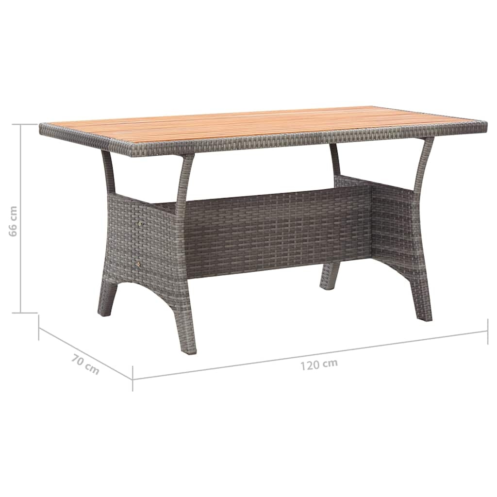 vidaXL Tuintafel 120x70x66 cm massief acaciahout grijs