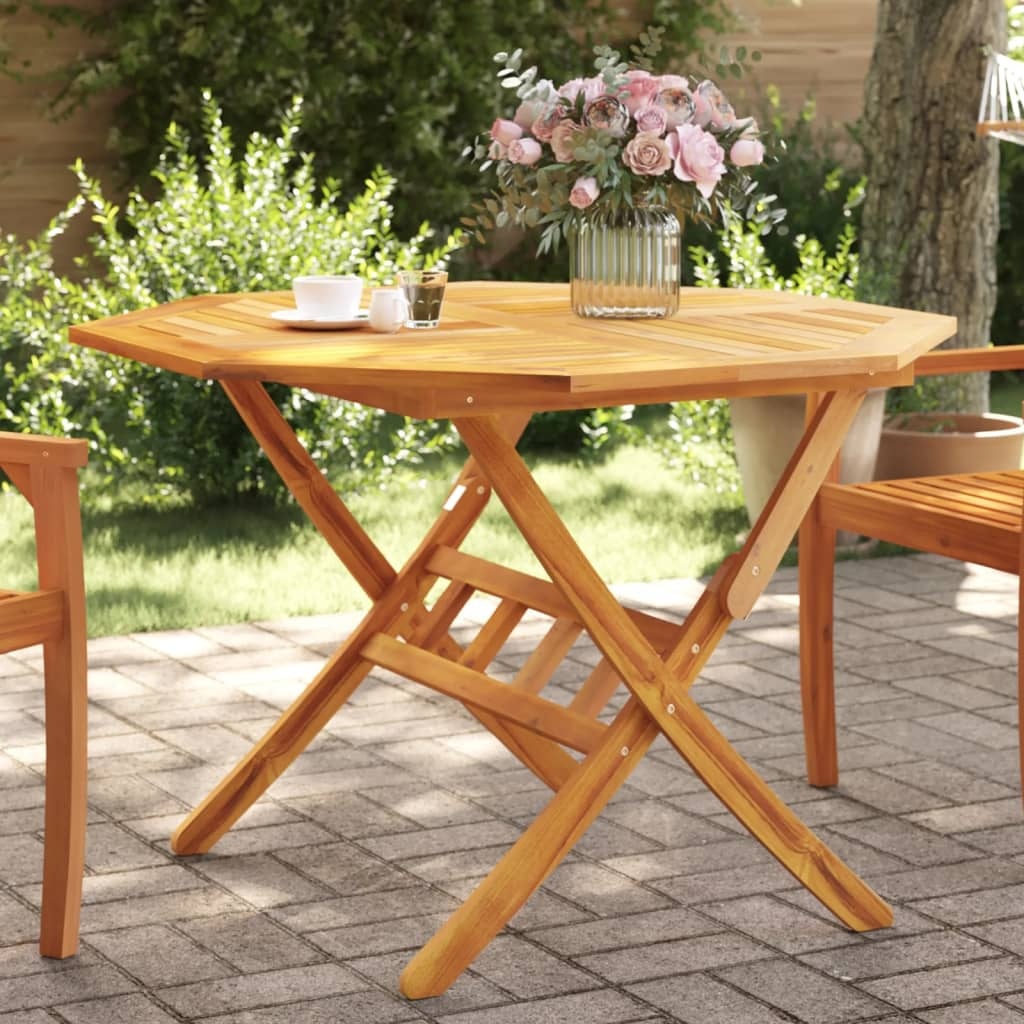 vidaXL Tuintafel inklapbaar Ø110x75 cm massief acaciahout