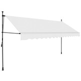 vidaXL Luifel handmatig uitschuifbaar met LED 350 cm crèmekleurig