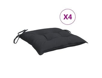 vidaXL Stoelkussens 4 st 40x40x7 cm oxford stof zwart