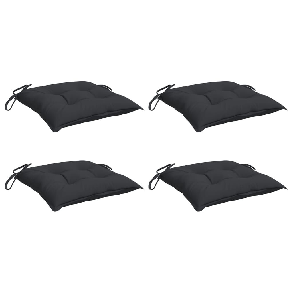 vidaXL Stoelkussens 4 st 40x40x7 cm oxford stof zwart