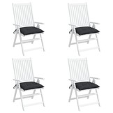 vidaXL Stoelkussens 4 st 40x40x7 cm oxford stof zwart
