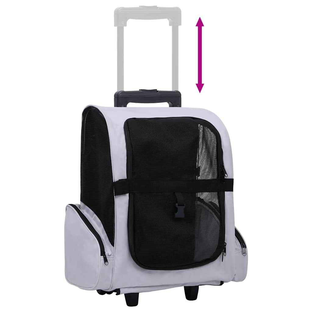 vidaXL Huisdierentrolley inklapbaar grijs