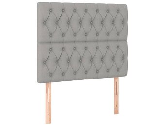 vidaXL Hoofdbord lichtgrijs 100x7x118/128 cm stof