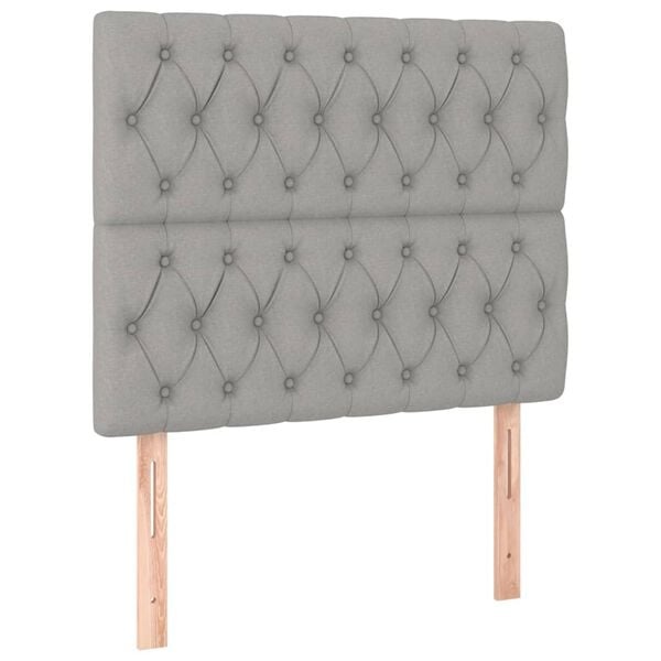 vidaXL Hoofdbord lichtgrijs 100x7x118/128 cm stof
