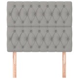 vidaXL Hoofdbord lichtgrijs 100x7x118/128 cm stof