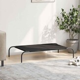 vidaXL Hondenmand verhoogd 110x65x20 cm Oxford stof en staal zwart