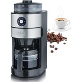 Severin KA 4810 Koffiezetapparaat met Bonenmaler - 10 Kopjes - Roestvrijstaal/Zwart