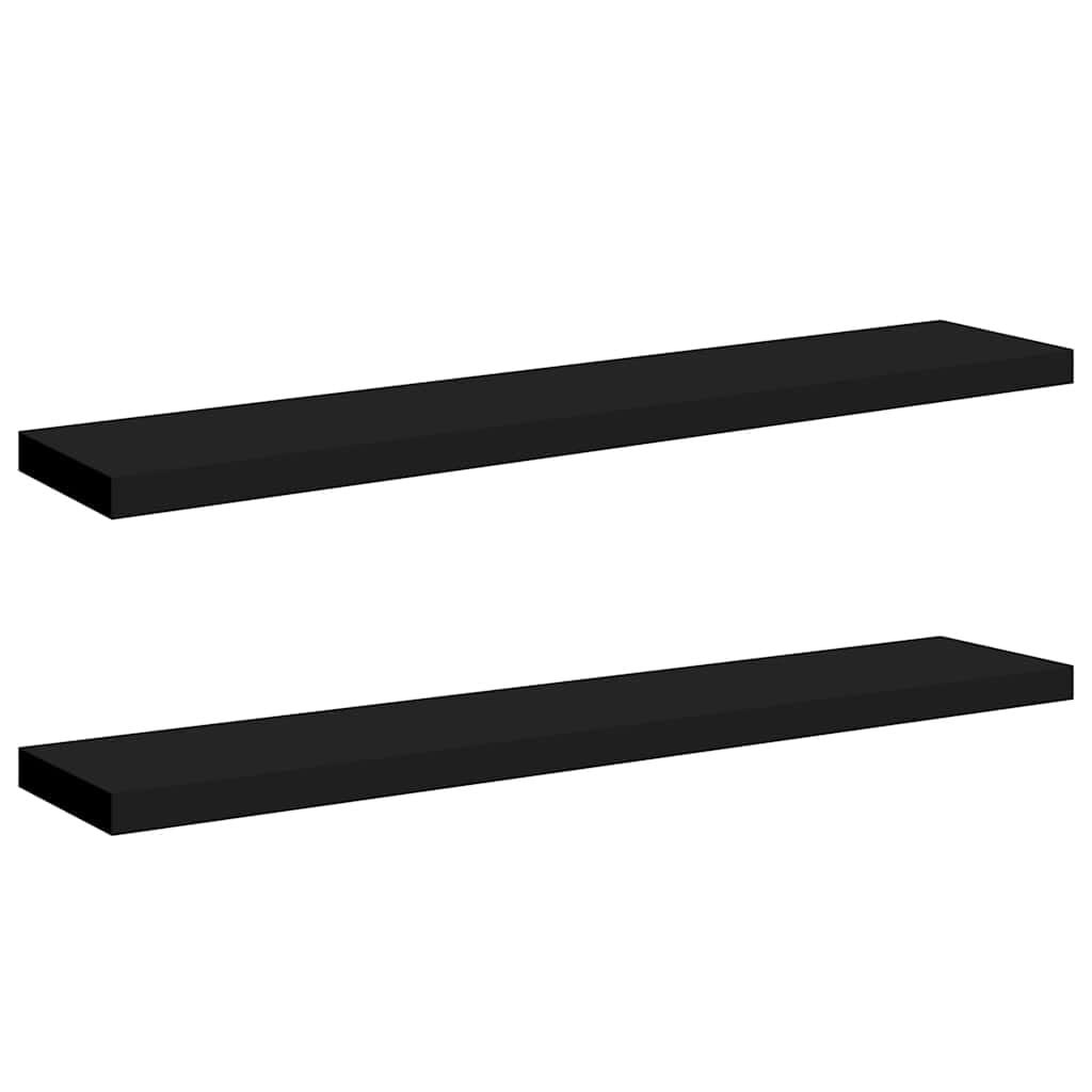 vidaXL Wandschappen zwevend 2 st 120x23,5x3,8 cm MDF zwart