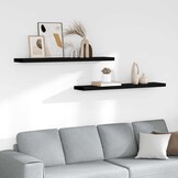 vidaXL Wandschappen zwevend 2 st 120x23,5x3,8 cm MDF zwart