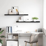 vidaXL Wandschappen zwevend 2 st 120x23,5x3,8 cm MDF zwart